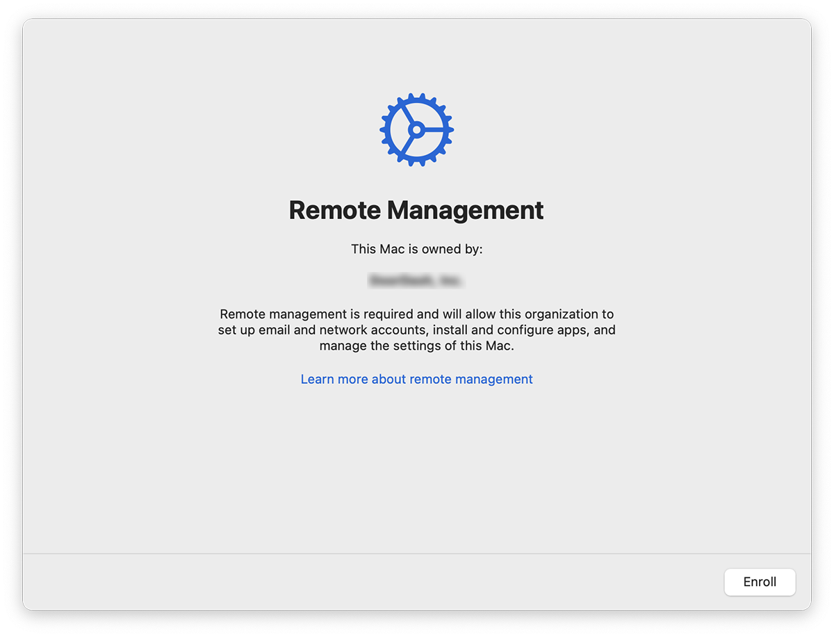 Remote Management Screen